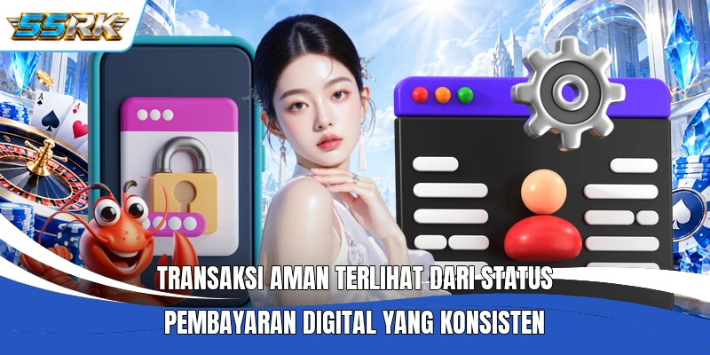Transaksi aman terlihat dari status pembayaran digital yang konsisten